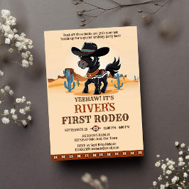 Invitación Primera fiesta de cumpleaños de Rodeo lindo cowboy