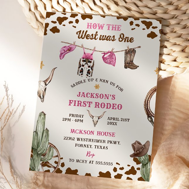 Invitación Primera fiesta de cumpleaños de Rodeo Western Cowb (Subido por el creador)