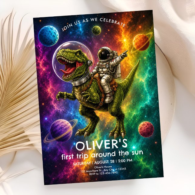 Invitación Primera fiesta de cumpleaños de Space Dino (Subido por el creador)