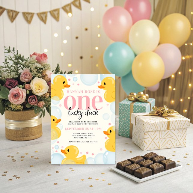 Invitación Primera fiesta de cumpleaños de un Chica del Pato  (Subido por el creador)