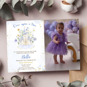Invitación Primera fiesta de cumpleaños de una foto de Castil
