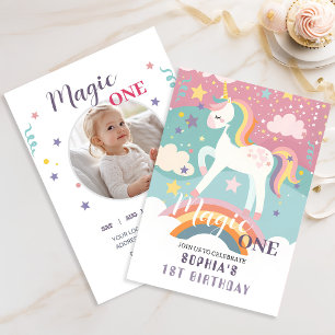Invitación Primera fiesta de cumpleaños de Unicorn Magic
