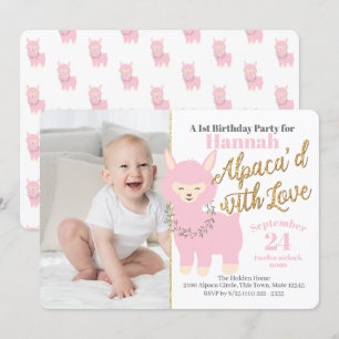 Invitación Primera fiesta de cumpleaños del bebé en la Alpaca