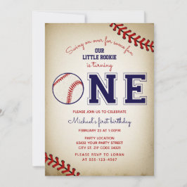 Invitación Primera fiesta de cumpleaños del béisbol