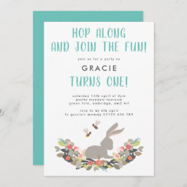 Invitación Primera fiesta de cumpleaños del Conejo de Primave