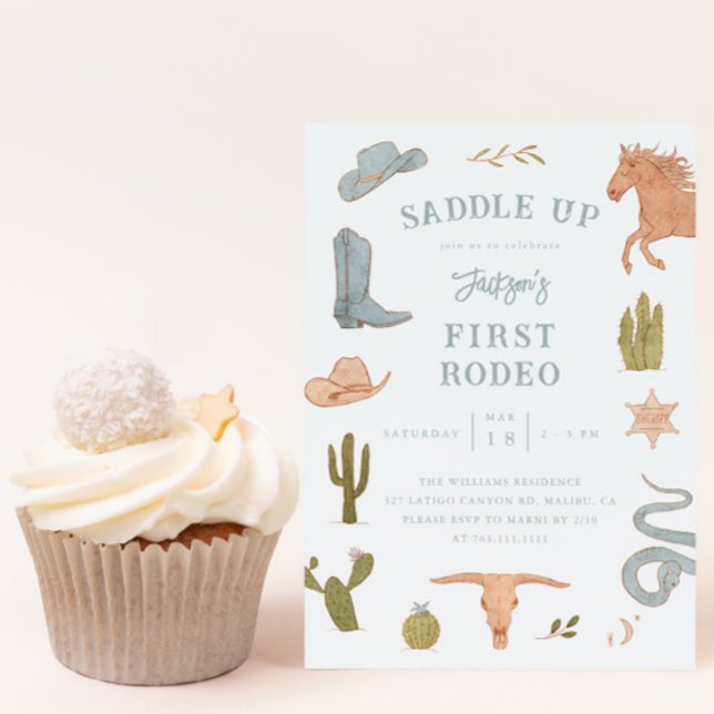 Invitación Primera fiesta de cumpleaños del niño de Rodeo (Subido por el creador)