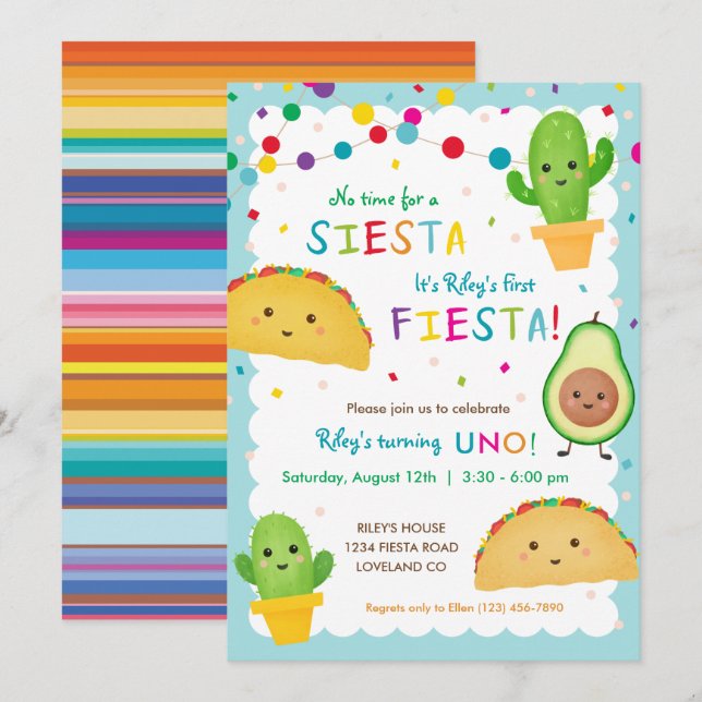 Invitación Primera fiesta de cumpleaños del niño - no hay tie (Anverso / Reverso)