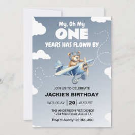 Invitación Primera fiesta de cumpleaños en avión