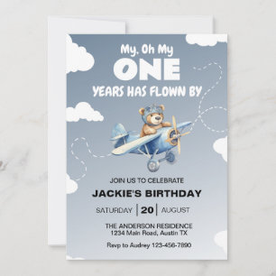 Invitación Primera fiesta de cumpleaños en avión