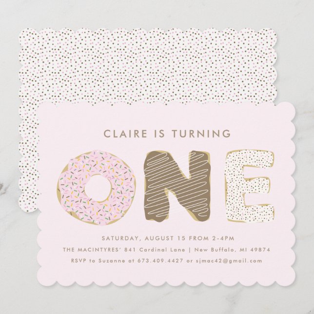 Invitación Primera fiesta de cumpleaños no recibe invitacione (Anverso / Reverso)