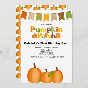 Invitación Primera fiesta de cumpleaños para recoger calabaza