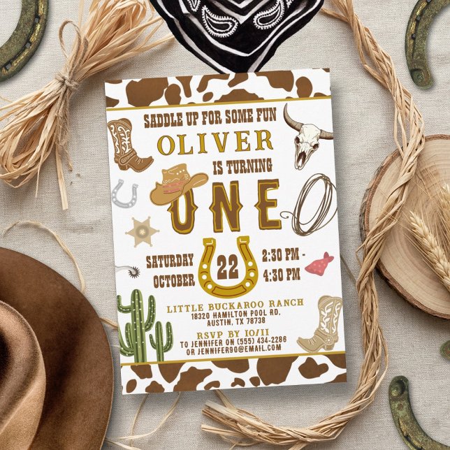 Invitación Primera Fiesta de Cumpleaños Rodeo Western Vaquero (Subido por el creador)