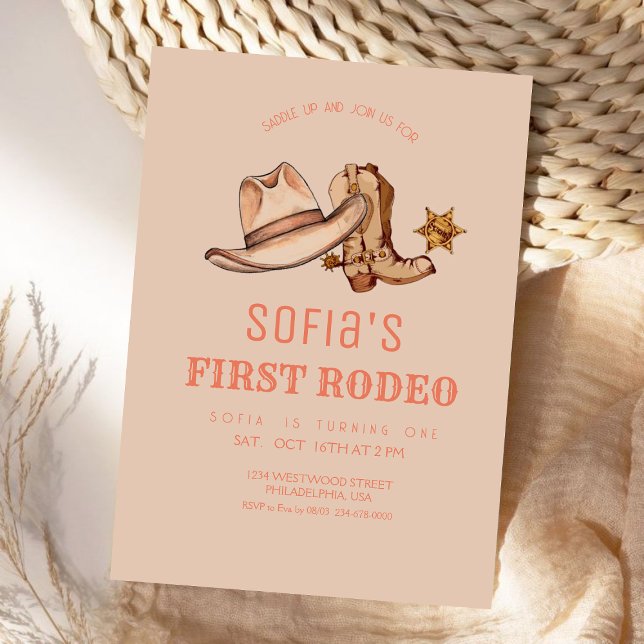 Invitación Primera fiesta de cumpleaños rosada de chica de ro (Subido por el creador)