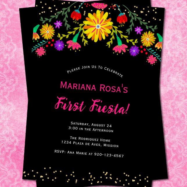 Invitación Primera Fiesta Mexicana de Cumpleaños Floral (Subido por el creador)