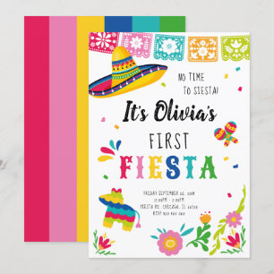 Invitación Primera Fiesta, no hay tiempo para la siesta cumpl