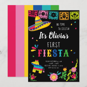 Invitación Primera Fiesta, no hay tiempo para la siesta cumpl