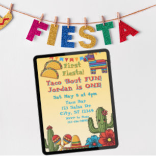 Invitación Primera Fiesta, Taco 'Bout Uno, 1er Cumpleaños
