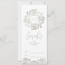 Invitación Primera flor de oro de la comunión sagrada