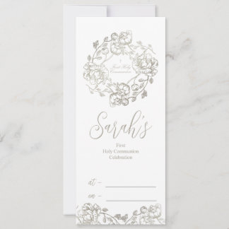 Invitación Primera flor de oro de la comunión sagrada
