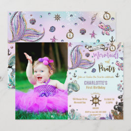 Invitación Primera foto conjunta de cumpleaños de Mermaids y 