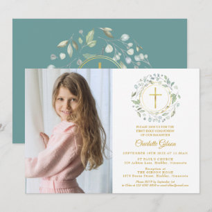 Invitación Primera foto cruzada de oro de la comunidad sagrad