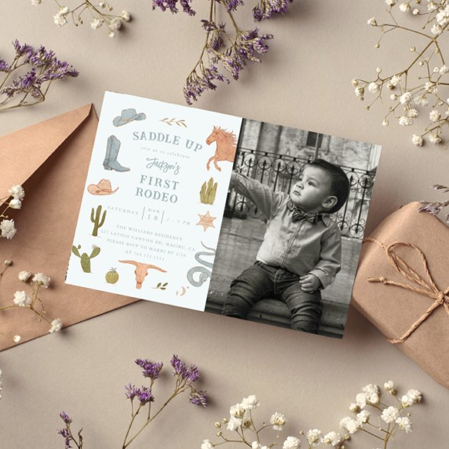 Invitación Primera foto de fiesta de cumpleaños de Rodeo Cowb (Subido por el creador)