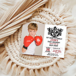 Invitación Primera foto de Knockout Boxing Cumpleaños
