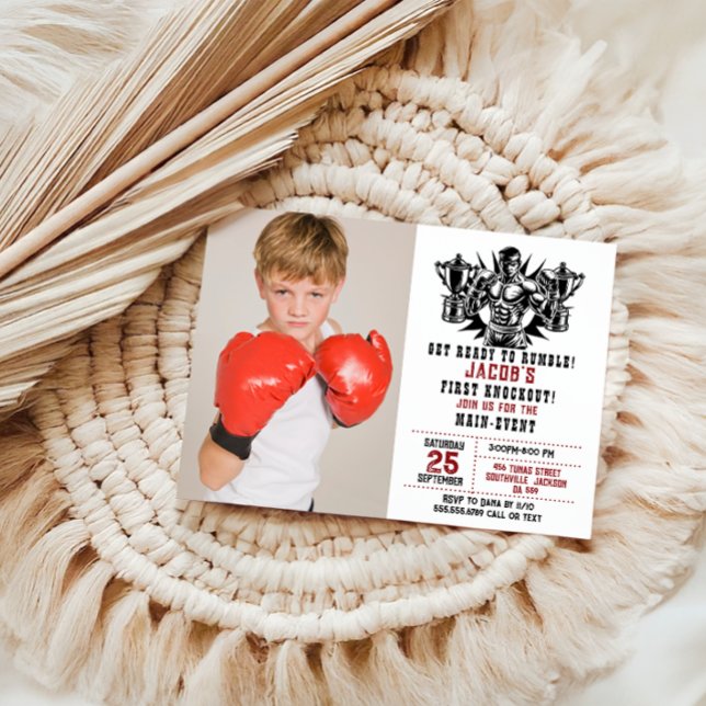 Invitación Primera foto de Knockout Boxing Cumpleaños (Subido por el creador)