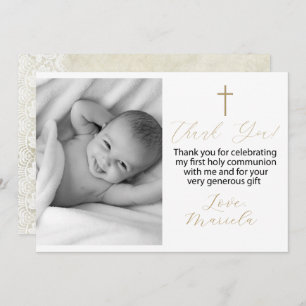 Invitación Primera foto de la Santa Comunión gracias Invitaci