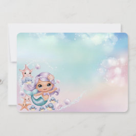 Invitación Primera foto de sirena bajo el cumpleaños del mar