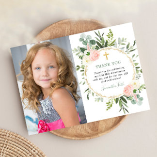 Invitación Primera foto rosa de la comunidad sagrada gracias