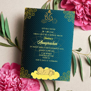 Invitación Primera imagen de bebé indio de arroz "Annaprashan
