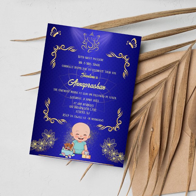 Invitación Primera imagen de bebé indio de arroz "Annaprashan (Subido por el creador)