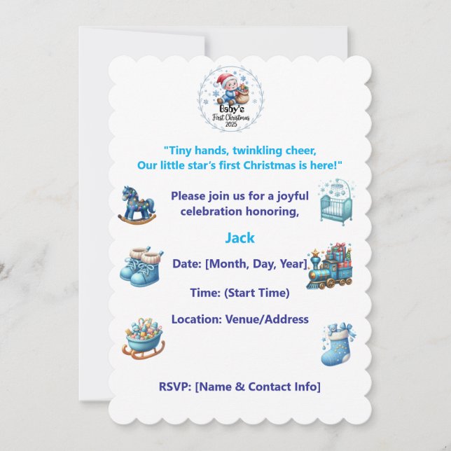 Invitación-Primera invitación para fiesta navideña (Anverso)