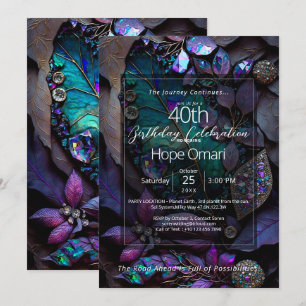 Invitación Primera Luz Botánico Joya Abstracto