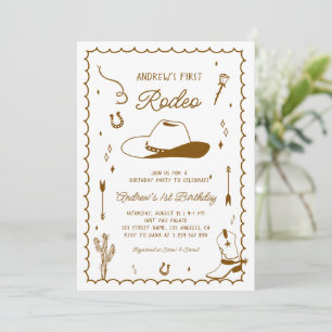 Invitación Primera mano de rodeo desatada el primer cumpleaño