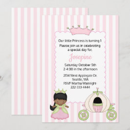 Invitación Primera natalidad de la princesa temática de la be