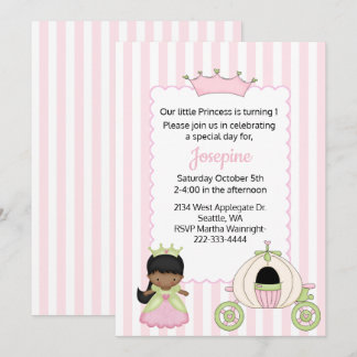 Invitación Primera natalidad de la princesa temática de la be