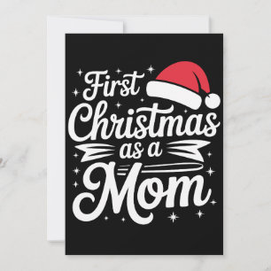 Invitación Primera Navidad como Mamá Gorro de Santa Copos de