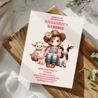 Primera niña rosada de rodeo primer cumpleaños