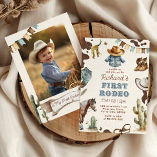 Invitación Primera rodeo cumpleaños 1er cumpleaños foto de va