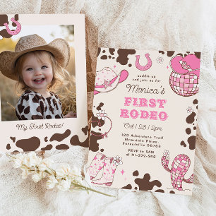 Invitación Primera rodeo cumpleaños 1er cumpleaños niña salva