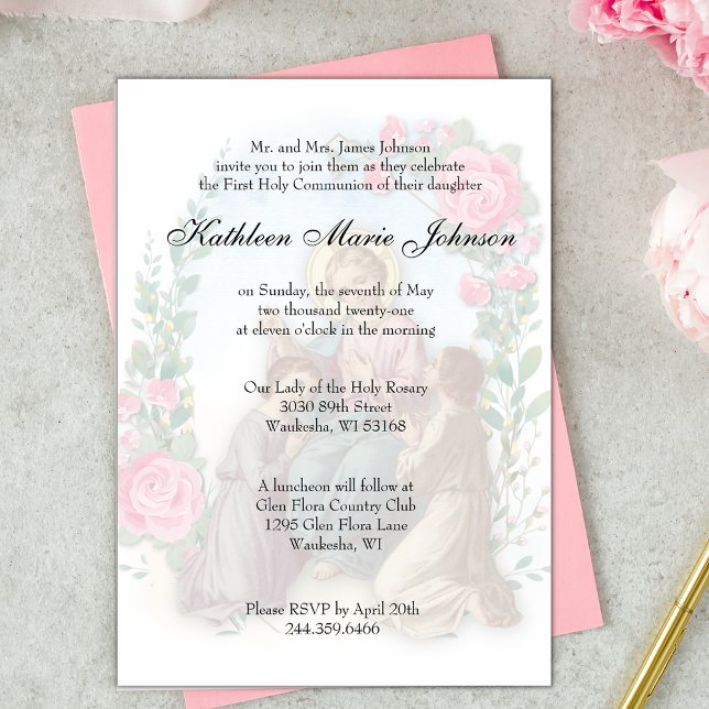 Invitación Primera Santa Comunión Católica Invitati Tradicion (Subido por el creador)