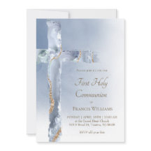 Primera Santa Comunión polvorienta agate azul Sant