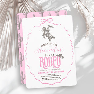 Invitación Primera Vaquera de Rodeo Cumpleaños Occidental Ros