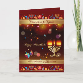 Invitación Primera Vela del Festival de las luces de Hanukkah