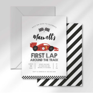 Invitación Primera Vuelta Alrededor de la Pista Cumpleaños In