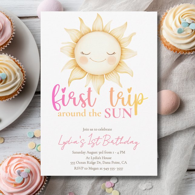 Invitación Primera vuelta alrededor del Sol Cumpleaños 1  (Subido por el creador)