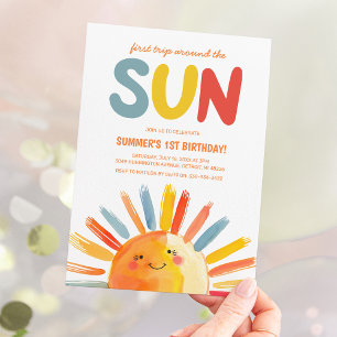 Invitación Primera vuelta alrededor del Sol Cumpleaños 1