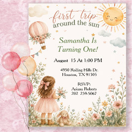 Invitación Primera vuelta alrededor del Sol Fiesta de cumplea